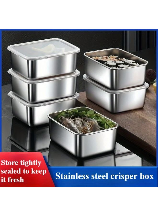 10 حاوية طعام من الفولاذ المقاوم للصدأ، صناديق حفظ طعام مطبخ محكمة الإغلاق - Image 2