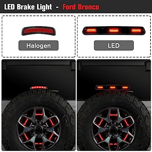 LitMiRaCle LED Third Brake Light Replacement for Ford Bronco 2021 2022 2023, Raptor-Style High Mount Stop Light 3rd Brake Lamp(Not Fit for Ford Bronco Raptor) - Image 2
