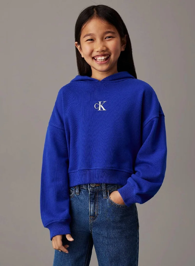 كالفن كلاين جينز هودي بقصة واسعة مزين بشعار كلفن كلاين