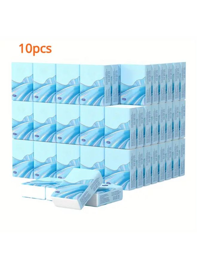 10 Packs Portable Pocket Tissues Soft Absorbent Paper Hand Towels Travel Hygiene - Image 2