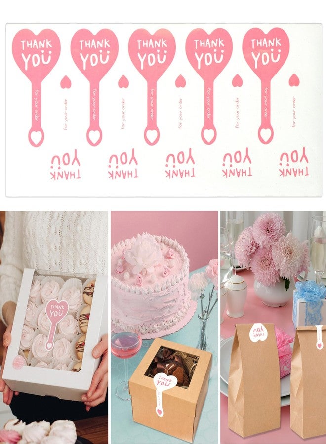 Beyonday 300pcs Handmade Lollipop Baking Stickers for Cake Box/Tin/Jar/Coffee Cup/Bottle, Long Label Heart Sealing Bakery Stickers for Gift Wrapping Self-Adhesive Tamper Evident Seal Labels, 3.8x6.8cm - Image 4
