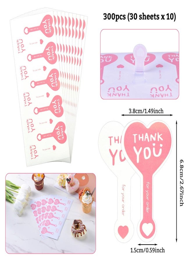 Beyonday 300pcs Handmade Lollipop Baking Stickers for Cake Box/Tin/Jar/Coffee Cup/Bottle, Long Label Heart Sealing Bakery Stickers for Gift Wrapping Self-Adhesive Tamper Evident Seal Labels, 3.8x6.8cm - Image 2