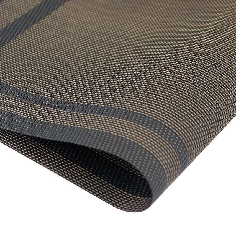 Leeonz Easy to Clean Non-Slip Heat Resistant Dining Table Mats,Washable Crossweave Woven Vinyl PVC Place mats,45CM x 30CM (Black, Set of 4pcs) - Image 4