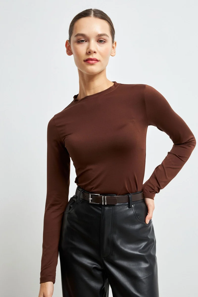 بيبانتولون BIPANTOLON Women's Slim Fit Crew Neck Blouse