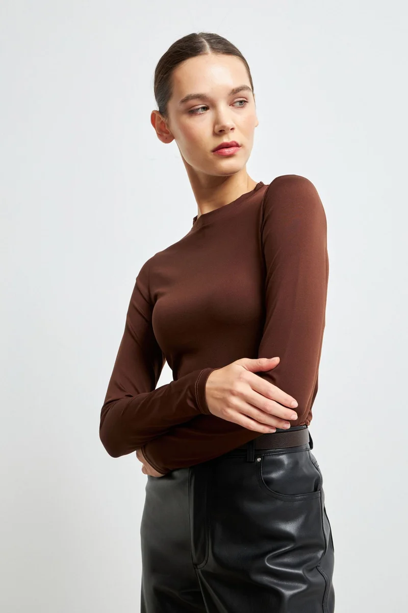 بيبانتولون BIPANTOLON Women's Slim Fit Crew Neck Blouse