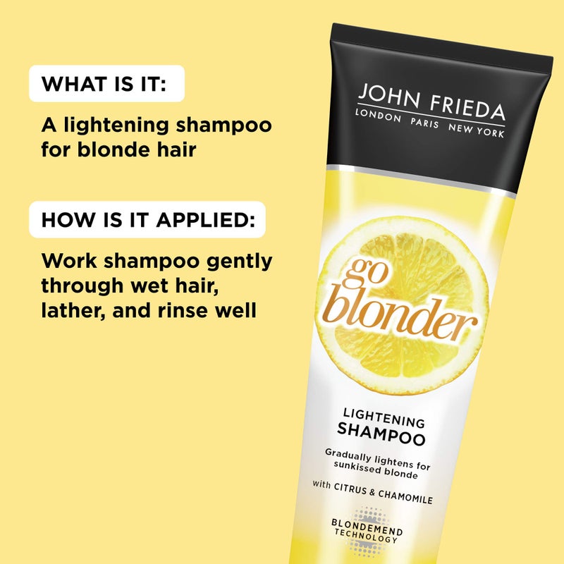 John Frieda Sheer Blonde Go Blonder Shampoo, Gradual Lightening Shampoo, 8.3 oz, with Citrus and Chamomile, featuring our BlondMend Technology 8.3Oz Bottle - Image 2