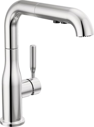 Delta Almari Chrome Kitchen Faucet with Pull-Out Sprayer, Modern Single Hole Kitchen Sink Faucet, Single Handle, Chrome 16943-DST - Image 2