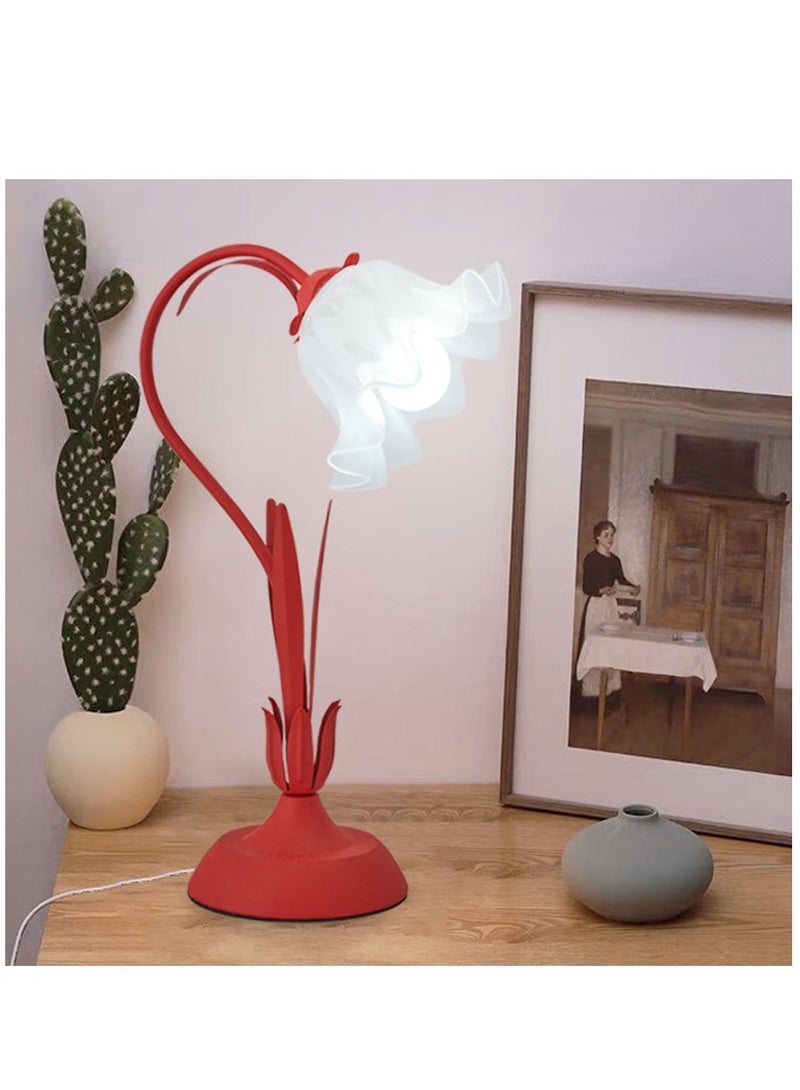 Arabest مصباح طاولة بجانب السرير عصري من الزجاج الملون ومصابيح قراءة قابلة للتعتيم ومصابيح مكتبية ذات إضاءة واحدة وطويلة لغرفة النوم وغرفة المعيشة والمكتب وخزانة الملابس - Image 1