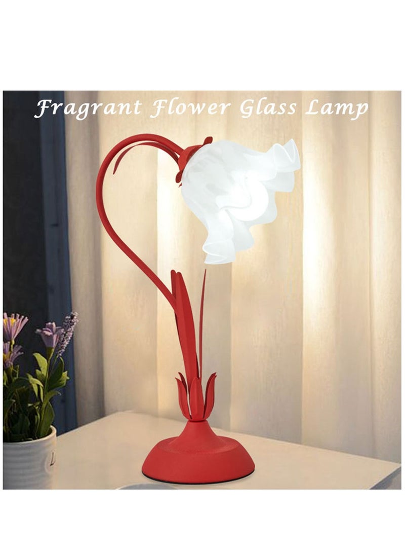 Arabest مصباح طاولة بجانب السرير عصري من الزجاج الملون ومصابيح قراءة قابلة للتعتيم ومصابيح مكتبية ذات إضاءة واحدة وطويلة لغرفة النوم وغرفة المعيشة والمكتب وخزانة الملابس - Image 2