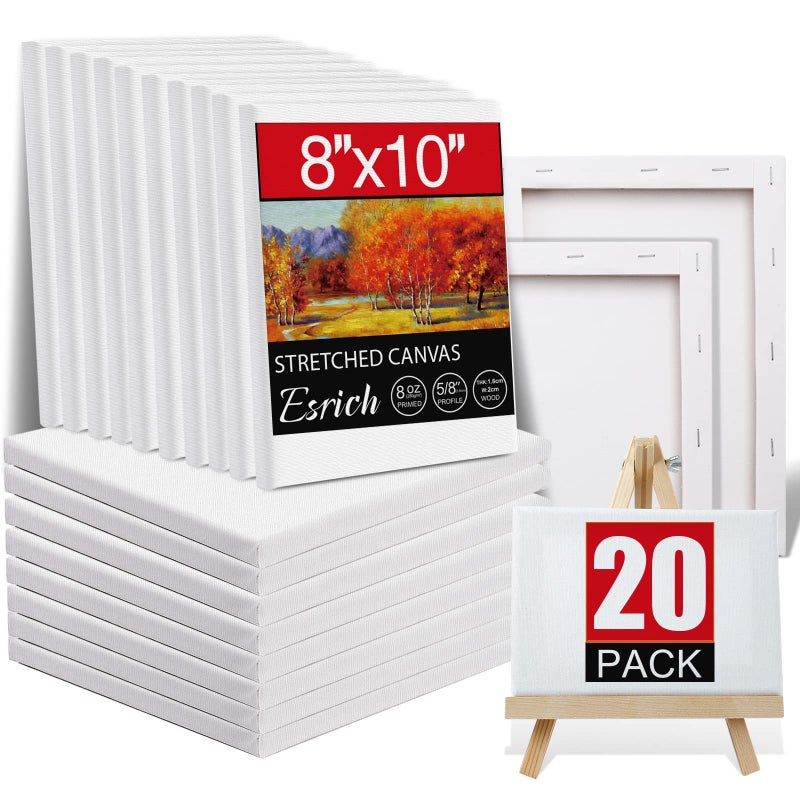 20 Pack Canvases for Painting with 8x10 Painting Canvas for Oil  Acrylic Paint
