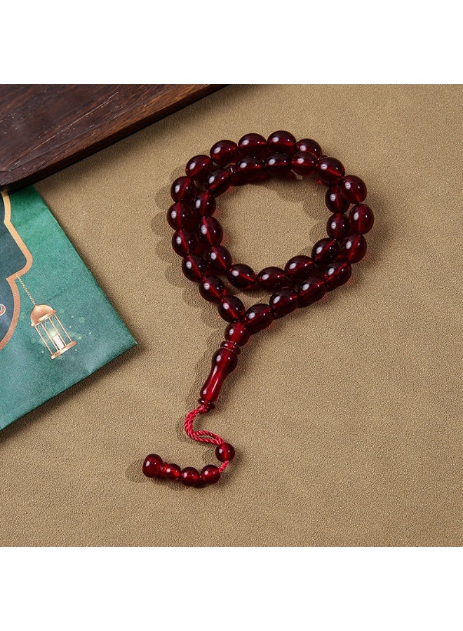 NIBEMINENT 33 Muslim Prayer Beads Wine Red/13mm
