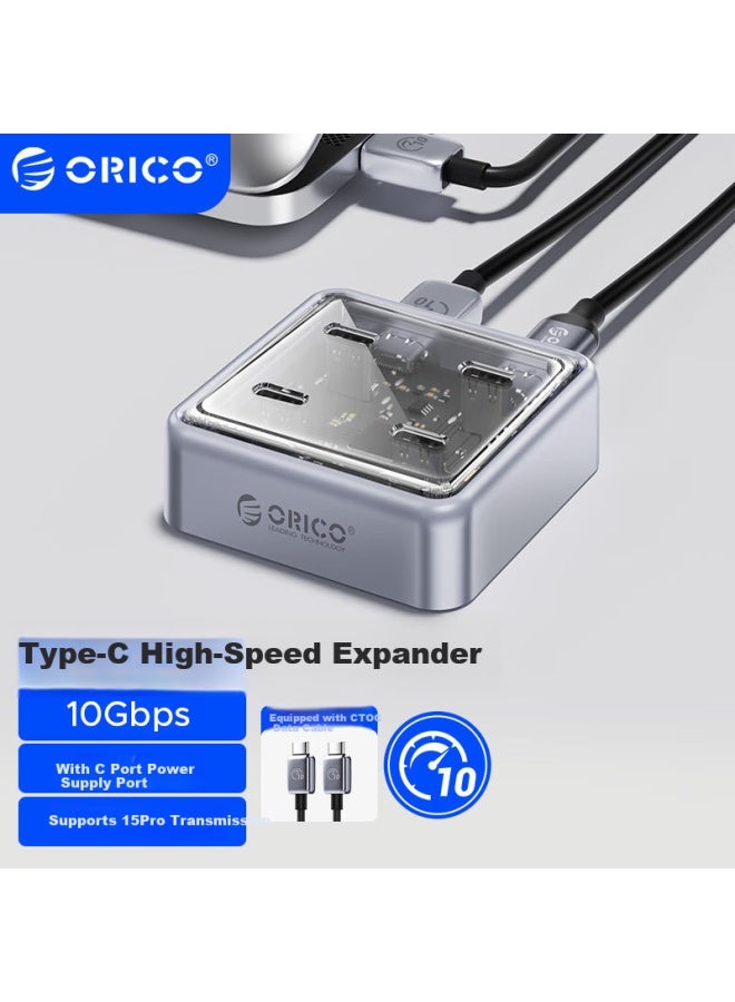 أوريكو Orico Type-c محور توسعة 10 جيجابت في الثانية مقسم عالي السرعة للكمبيوتر المحمول محول سحب واحد لأربعة كابل تمديد 1 متر - Image 1