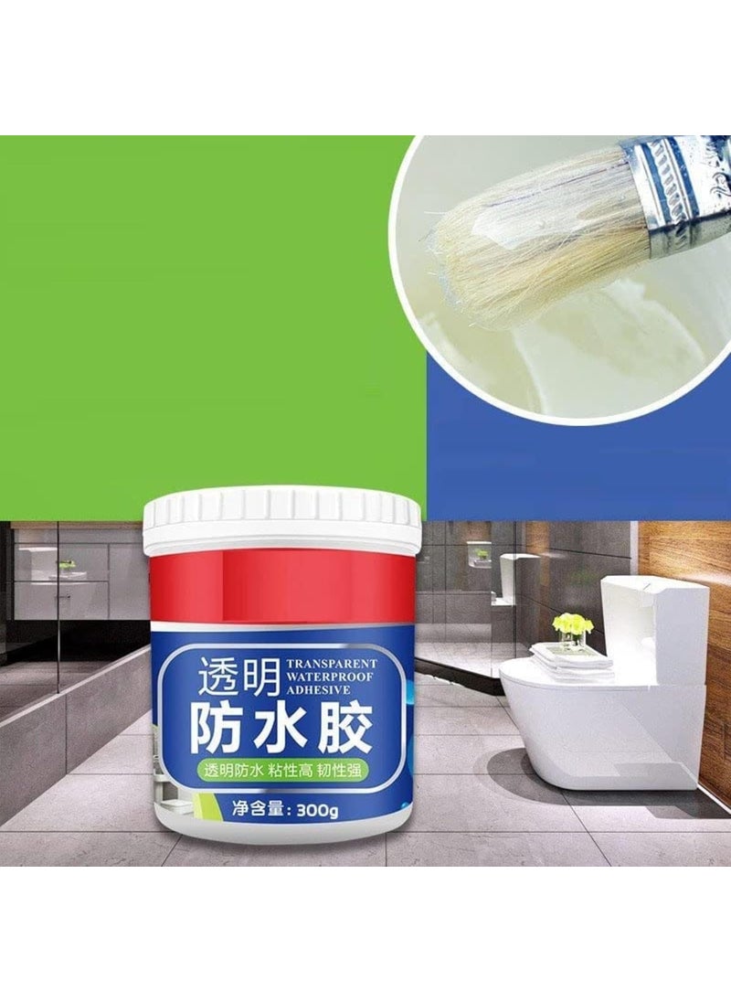 WOGG WOGG Transparent Waterproof Glue 300g with Brush Leakage Protection Outdoor Bathroom Wall Tile Window Roof AntiLeakage Agent Sealant Glue Roof Sealant Waterproof Gel Pack of 1  - Image 3