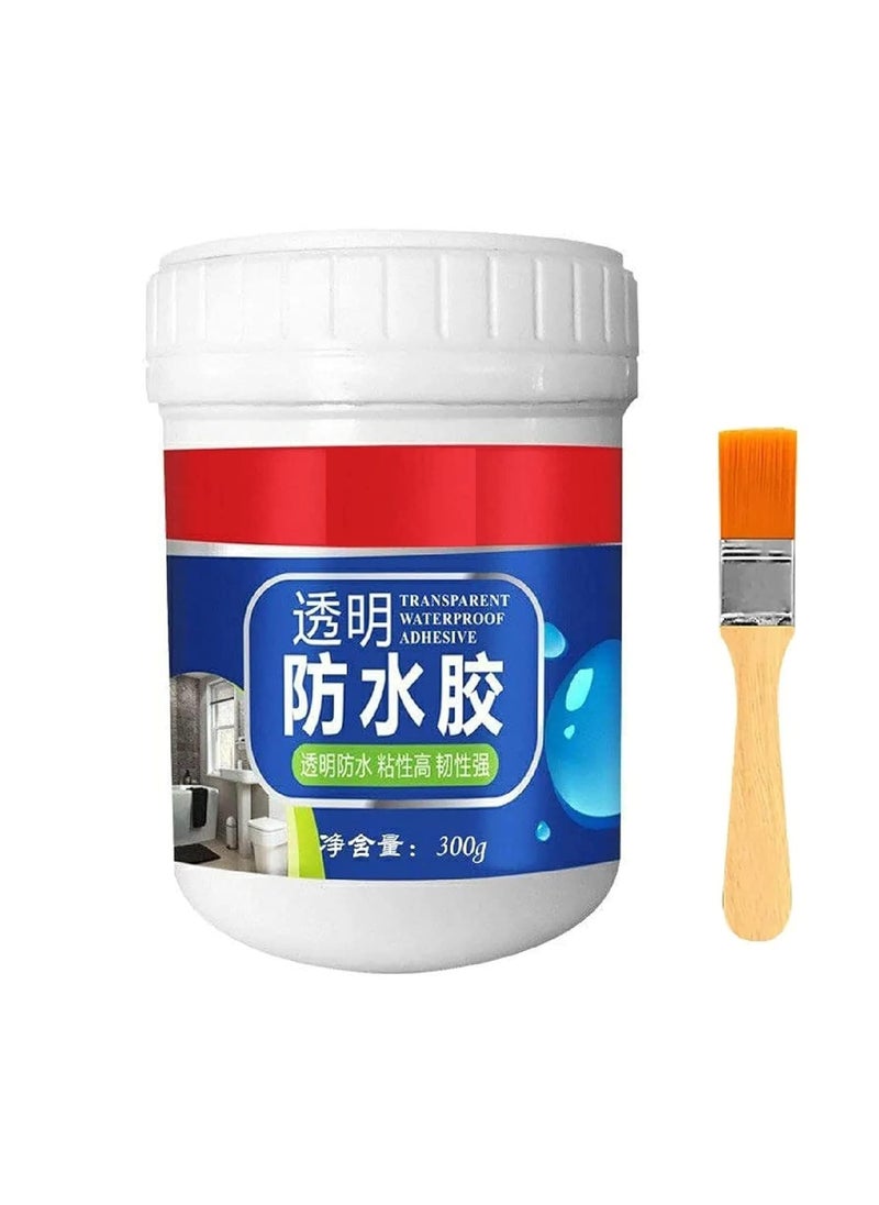 WOGG WOGG Transparent Waterproof Glue 300g with Brush Leakage Protection Outdoor Bathroom Wall Tile Window Roof AntiLeakage Agent Sealant Glue Roof Sealant Waterproof Gel Pack of 1  - Image 1