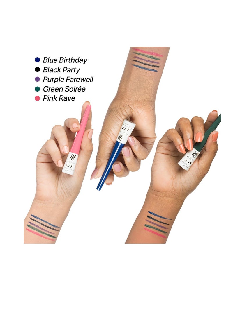 MyGlamm LIT Glossy Liquid Eyeliner Pink Rave  3.5 ml - Image 2