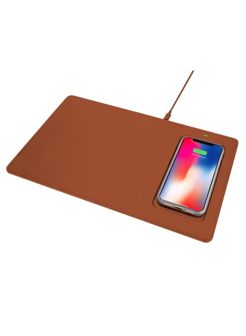 W-01 LED Light Qi Wireless Charging Mouse Pad, 33.5cm x 26.5cm,red