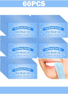 60pcs Disposable Finger Brush Teeth Wipes Finger Toothbrush Textured Surface Deep Teeth Cleaning Oral Wipes for Adults Mouth Gums Dental Cleaning