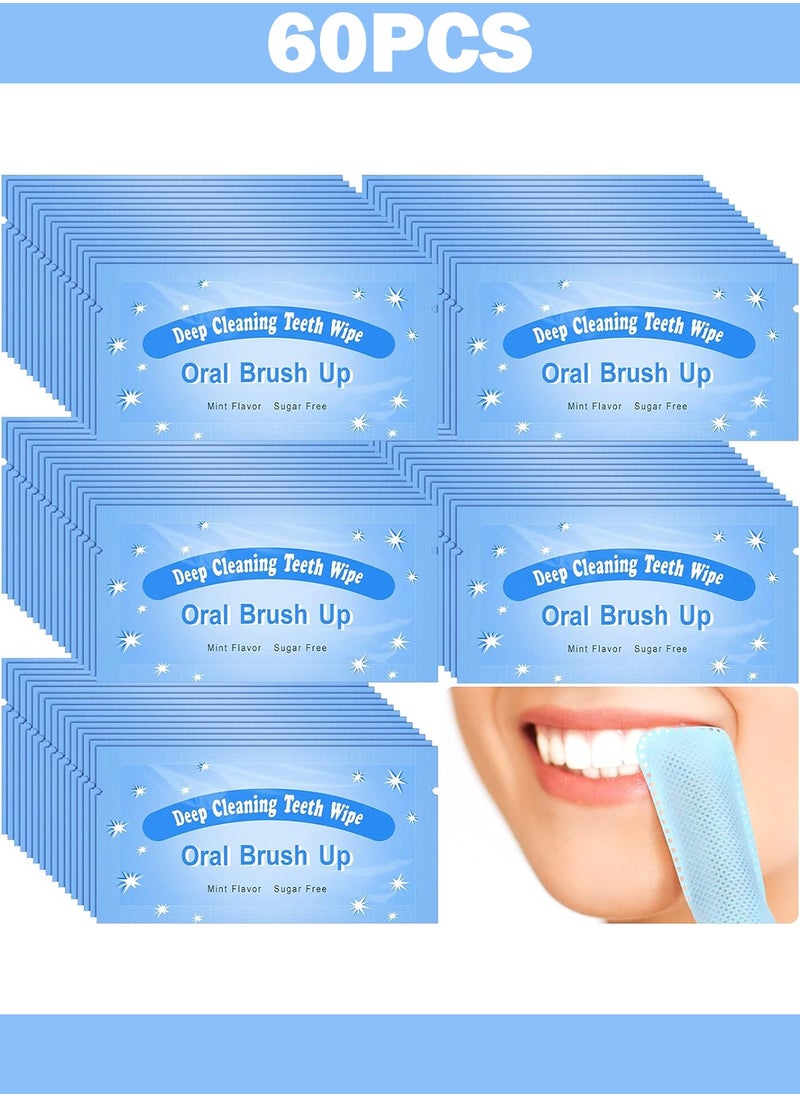 Generic - 60pcs Disposable Finger Brush Teeth Wipes Finger Toothbrush Textured Surface Deep Teeth Cleaning Oral Wipes for Adults Mouth Gums Dental Cleaning - Image 1