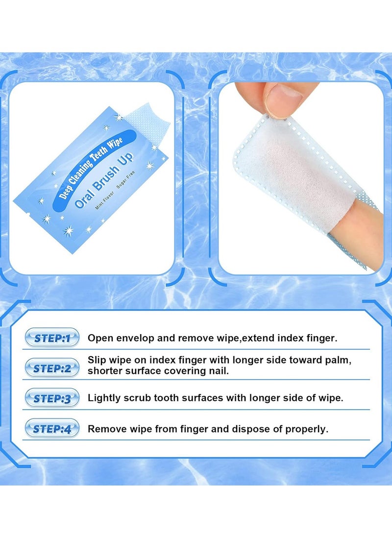 Generic - 60pcs Disposable Finger Brush Teeth Wipes Finger Toothbrush Textured Surface Deep Teeth Cleaning Oral Wipes for Adults Mouth Gums Dental Cleaning - Image 1