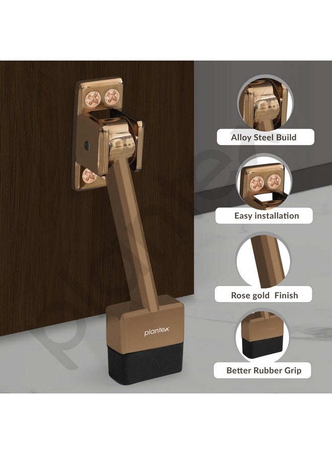 Plantex Gate Stopper for The Door with Rubber Grip 5-Inch Long Door Stopper for Wooden Door - (Rose Gold) - Image 5