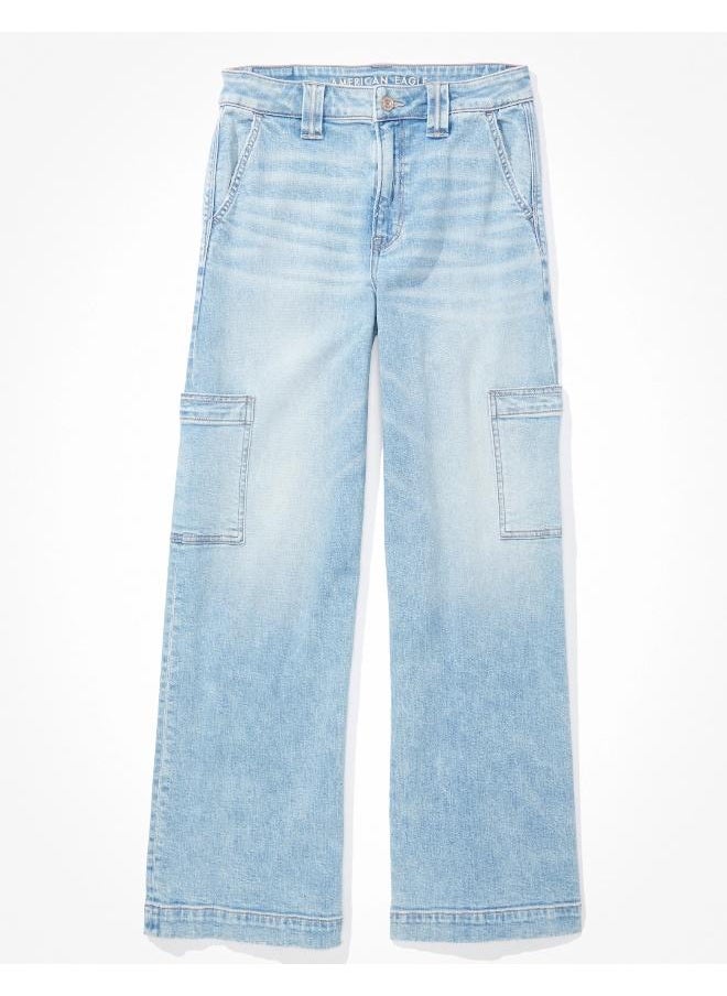 American Eagle - AE Dreamy Drape Stretch Super High-Waisted Cargo Baggy Wide-Leg Jean - Image 1