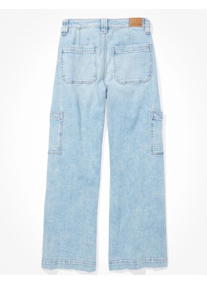 American Eagle - AE Dreamy Drape Stretch Super High-Waisted Cargo Baggy Wide-Leg Jean - Image 1