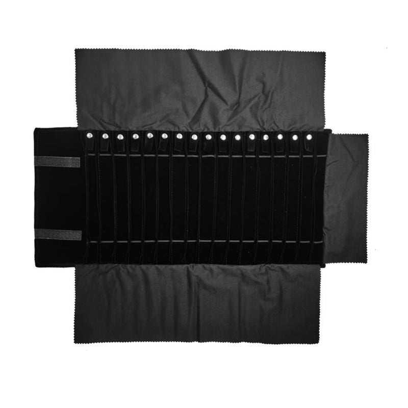 SCIKHEFT Portable Jewelry Roll Untangled Secure Necklace Travel Storage Bag Displays Holder 16 Chain (Black Diamond) - Image 3