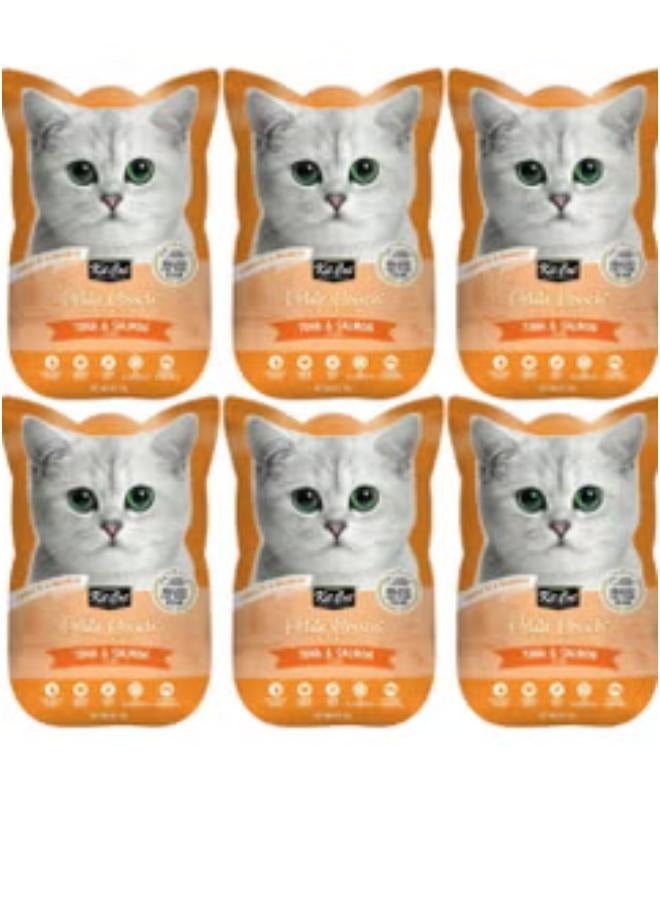 كيت كات طعام قطط رطب بنكهة التونا و السالمون للقطط البالغة 6 أكياس بوزن 70 جرام - Image 1