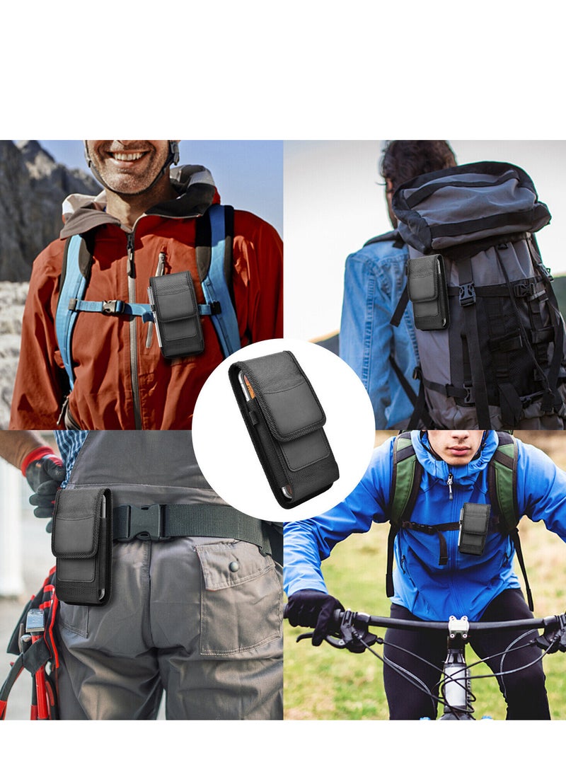 ELLAGECASE حافظة عمودية عالمية (حجم XL) - جودة ممتازة، أنيقة ومريحة، تصميم مدمج ولكنه واسع، إغلاق مريح، فتحة بطاقة مع حماية رقمية - Image 4