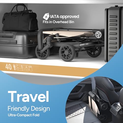 Mompush Jeto Lightweight Travel Stroller – 9.8 lbs Ultra-Compact, One-Hand Fold, Airplane Cabin Approved, All-Terrain Wheels, Smooth Ride for Toddlers, Perfect for Travel & Daily Use - Image 3