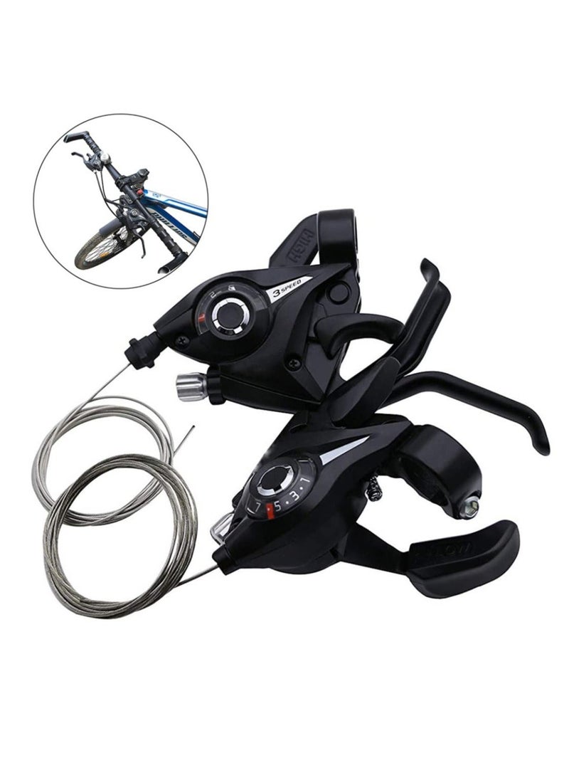 Generic Bike Shifters, 2Pcs Gear Levers for Mountain Bikes Road Bike Shifters Gear Shift Brake Combination with Brake Cable, 3x7 Speed Changer Shifter Set Cycle Gear Shifter Transmission for Mtb Road Bike  - Image 1