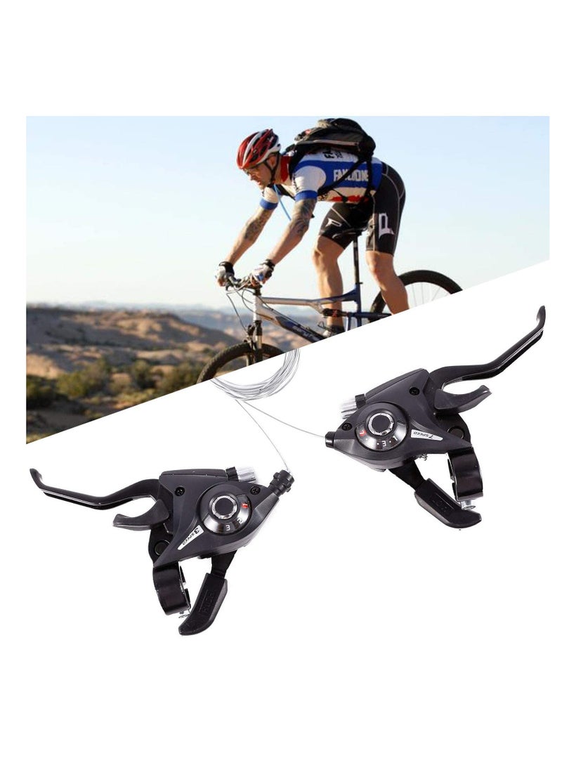 Generic Bike Shifters, 2Pcs Gear Levers for Mountain Bikes Road Bike Shifters Gear Shift Brake Combination with Brake Cable, 3x7 Speed Changer Shifter Set Cycle Gear Shifter Transmission for Mtb Road Bike  - Image 5