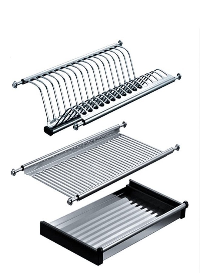 HYDERON Stainless Steel Dish Plate Rack Drainer | Fits Cabinet Width 600MM (60CM) x 10 Inch (Pack of 3 Pieces) | Space-Saving Draining Rack for Kitchen Cabinets and Countertops - Image 1
