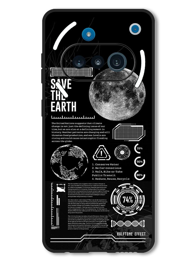 Theodor Case Compatible with Nothing Phone 3a Protection Shockproof Bumper Cover Save The Earth - Image 1