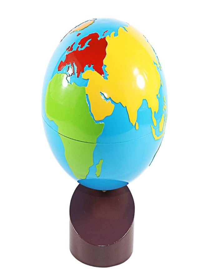 Gudong Montessori Geography Materials Globe of World Parts/Continents Preschool Early Educational Equipment Kids Culture Learning Toys Know World Globe (Yellow) - Image 3