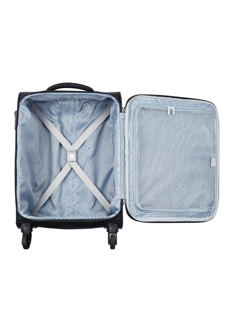 DELSEY Paris Cuzco 55cm Softcase 4 Wheel Cabin Trolley Case Black