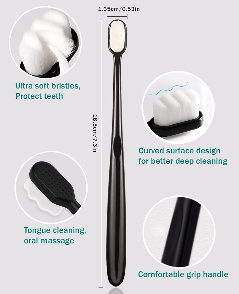 GOLD DAWN Extra Soft Toothbrush for Sensitive Teeth and Gumsï¼Œ Micro Fur Manual Toothbrush with 20000 Ultra Soft Bristle, Excellent Cleaning Effectï¼Œ Perfect for Kids & Adults (6 Pack) - Image 3