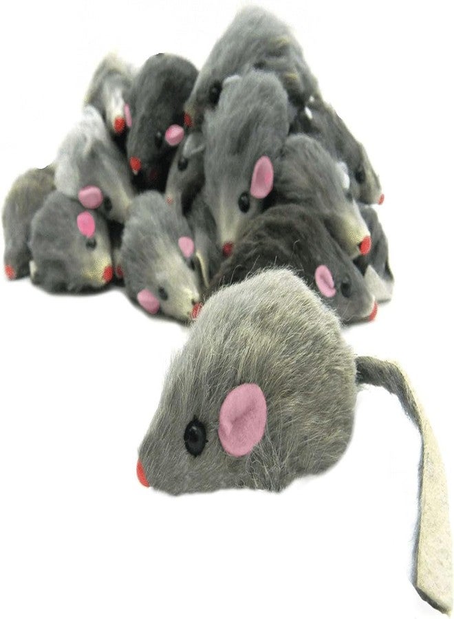 WaigN 5 Pcs Gray Fur Rattle Mouse Cat Toy Mice Animal Toy Pet Supplies Furry Play Combo - Cat Toy Mix