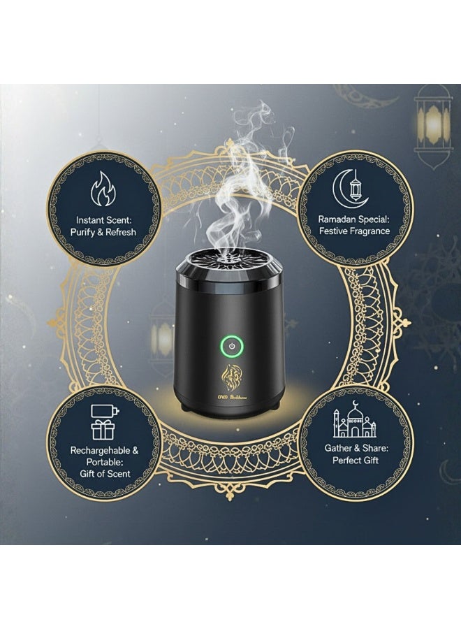 مبخرة كهربائية للسيارة قابلة للشحن USB Type-C – مبخرة بخور صغيرة محمولة بدون دخان وهادئة للاستخدام في السيارة والمنزل والمكتب (BK-18L) - Image 2