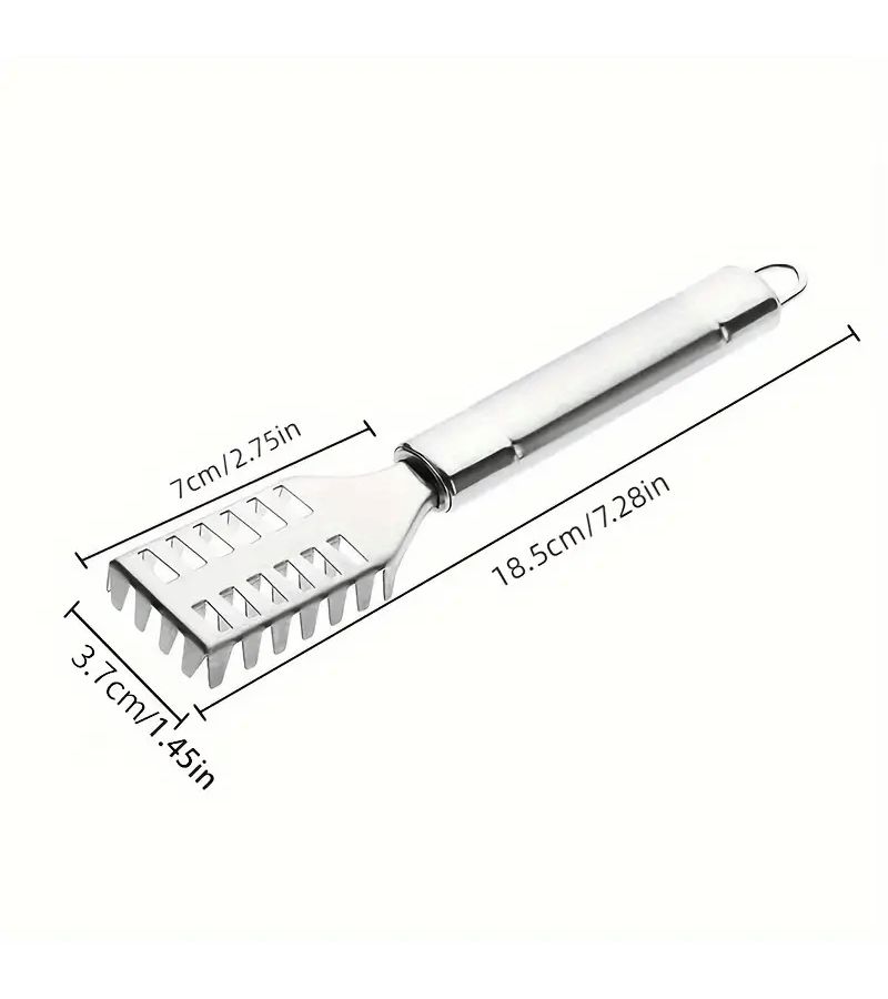 Nordic Silvery Stainless Steel Fish Scale Scraper With Sawtooth Edge Kitchen Cleaning Tool - Image 2