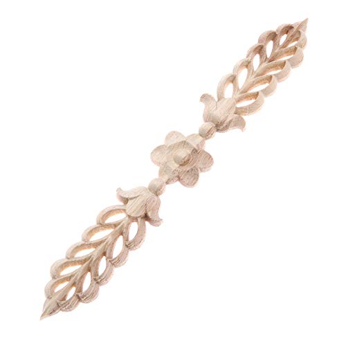 MUXSAM 4 عبوات من الزخارف الخشبية للأثاث، 24.5x3.5 سم/9.65"x1.38"، ملصق زهرة ورقة للديكور الجانبي للخزائن والأسرة والجدران والأسقف وزوايا الإطار - Image 4