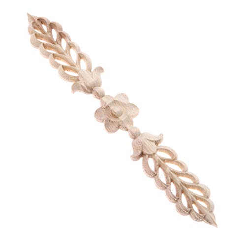 MUXSAM 4 عبوات من الزخارف الخشبية للأثاث، 24.5x3.5 سم/9.65"x1.38"، ملصق زهرة ورقة للديكور الجانبي للخزائن والأسرة والجدران والأسقف وزوايا الإطار - Image 3