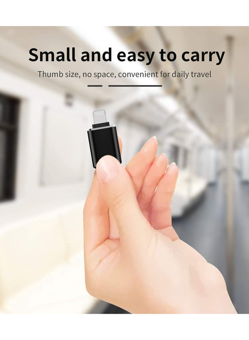 إيلونسي محول USB 3.0 محمول من Lightning إلى USB 3.0، موصل OTG من ذكر iPhone إلى USB 3.0 أنثى متوافق مع iPhone/iPad/محرك أقراص USB محمول/قارئ بطاقات/كاميرا - قطعة واحدة باللون الأسود - Image 5
