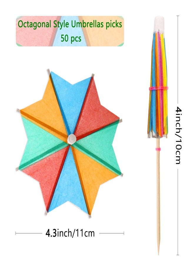 BLUETOP BLUE TOP Cocktail Umbrella Parasol Picks 4 Inch Pack 50pcs,Drink Umbrella Toothpicks for Drink&Food, Decorative toothpicks for Children's Day Party,Hotel, Restaurant,Tiki Bar,Hawaiian Party,Labor Day - Image 2