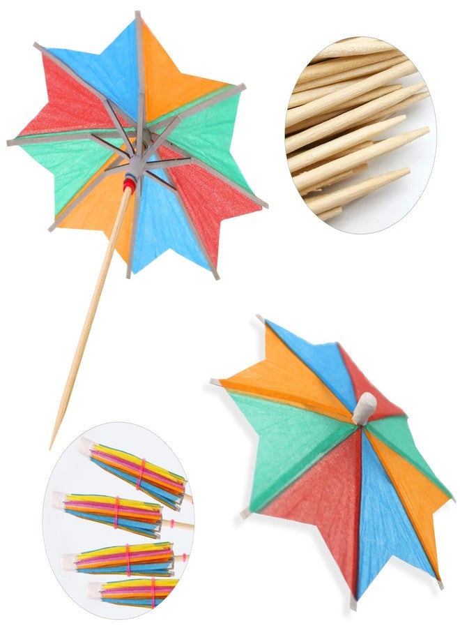 BLUETOP BLUE TOP Cocktail Umbrella Parasol Picks 4 Inch Pack 50pcs,Drink Umbrella Toothpicks for Drink&Food, Decorative toothpicks for Children's Day Party,Hotel, Restaurant,Tiki Bar,Hawaiian Party,Labor Day - Image 3