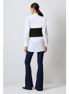 Touche Poplin Shirt with Knitwear Garnish  - Image 5