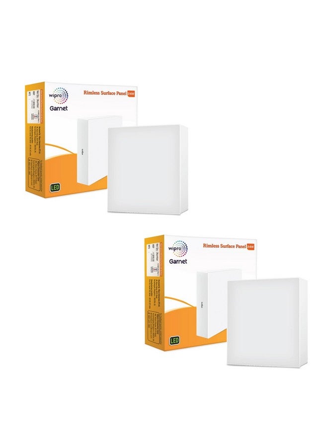 Wipro Polycarbonate Garnet 24W Rimless Square Led Surface Panel | Cool White Light (6500K) | Elegant Rimless Design for Wider Spread of Light | Surface Mounted Led Down Light for Ceiling | Pack of 2 - Image 1