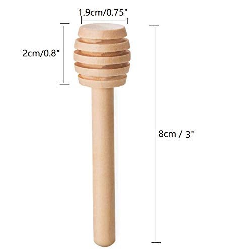LASSUM 10 Pieces 3 Inch Wood Honey Dippers Sticks, Mini Honey Dipper Stick for Honey Jar Dispense Drizzle Honey - Image 2