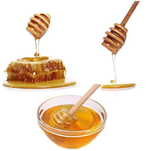 LASSUM 10 Pieces 3 Inch Wood Honey Dippers Sticks, Mini Honey Dipper Stick for Honey Jar Dispense Drizzle Honey - Image 5
