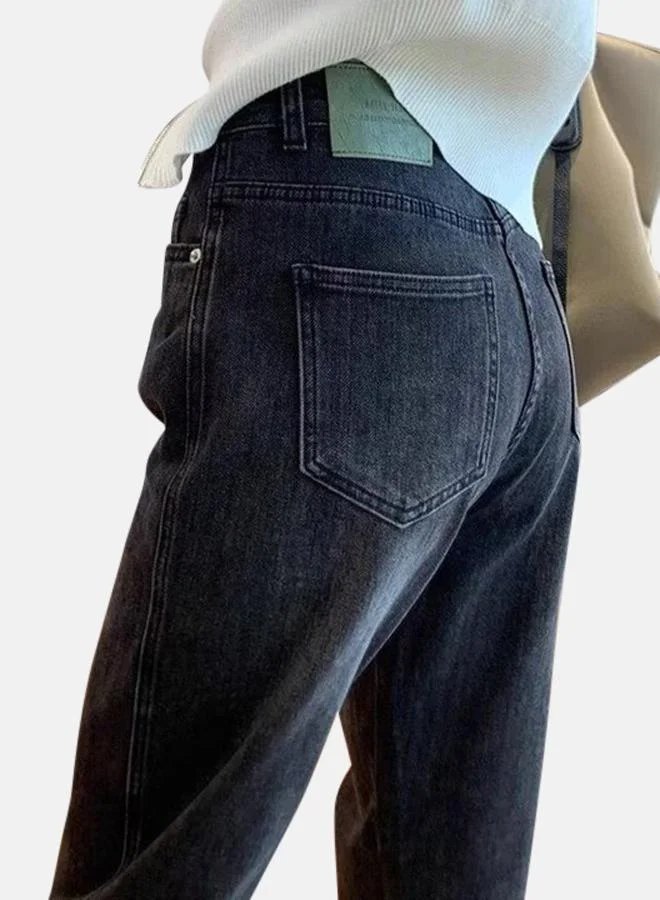 يونيكي Grey Mid-Rise Clean Look Light Fade Jeans